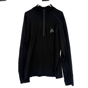 KILLIK 100% Merino Wool Shirt Long Sleeve Baselayer Black Thermal Men Size XL